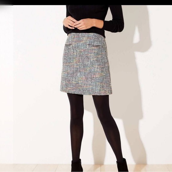 LOFT Dresses & Skirts - Loft Plus Lined Tweed Zip Pocket Skirt size 16